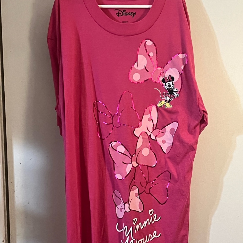 Disney Minnie Mouse Hot Pink Girls Night Shirt